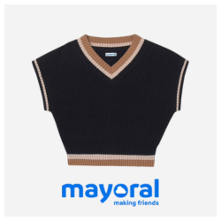  Mädchen Pullunder Mayoral aus Rippstrick - schwarz 